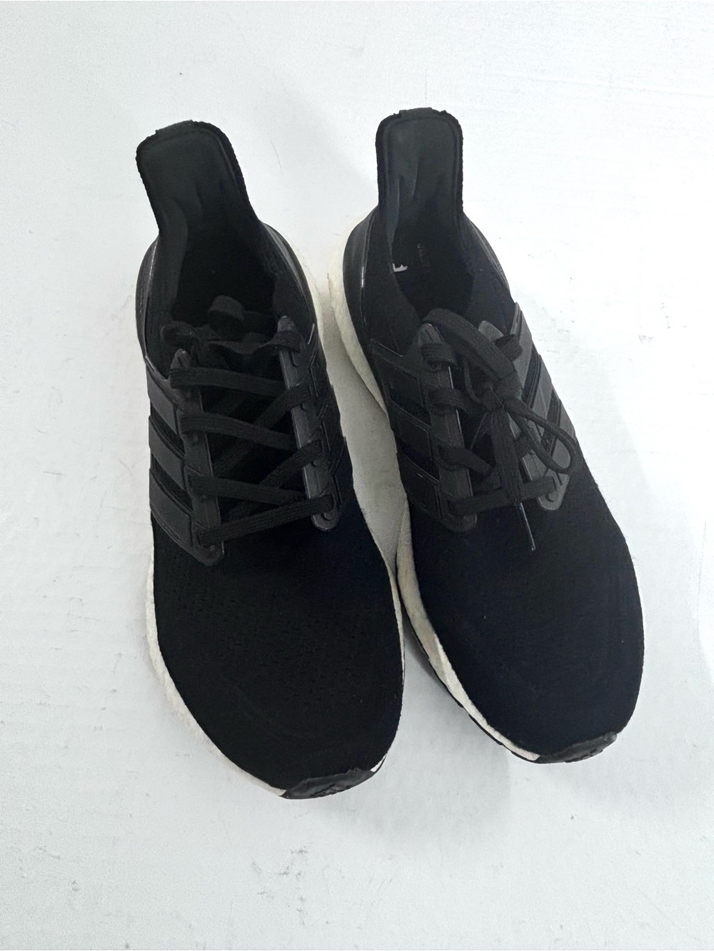 Women’s Adidas Ultraboost Black Athletic Running Sneakers with White Midsole 9